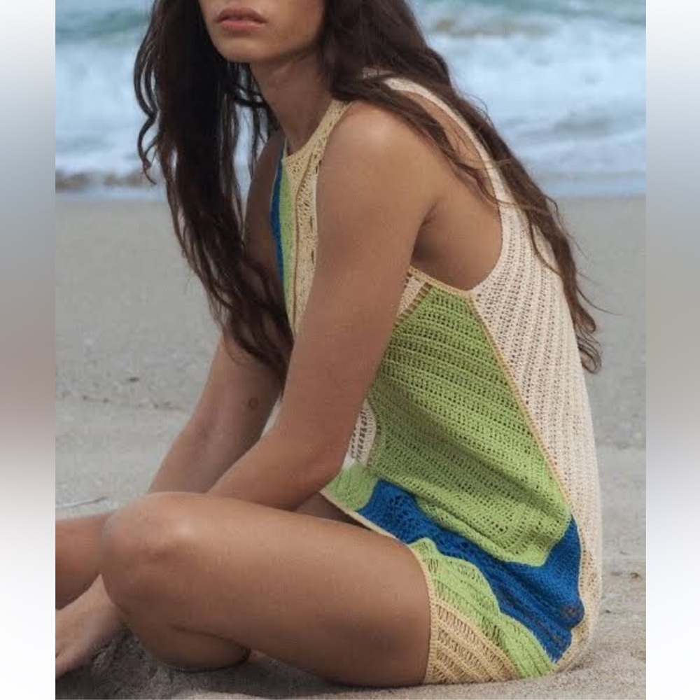 Zara colorful Crochet Dress size S